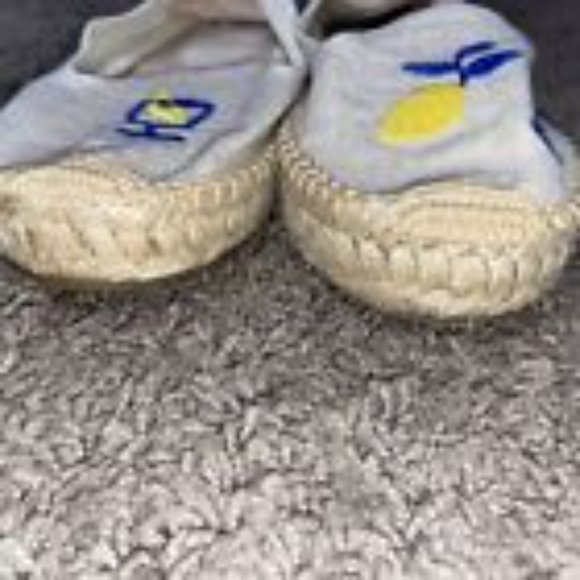 Soludos Le Citron Lemon Limoncello Embroidered Canvas Espadrilles Shoes Size 9 - Picture 6 of 7
